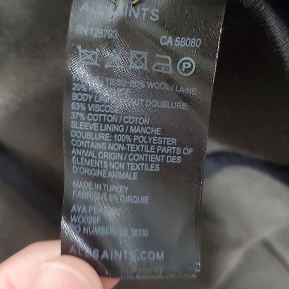 All Saints Women's Aya Wool Blend Pea Coat NWT - Picture 10 of 10